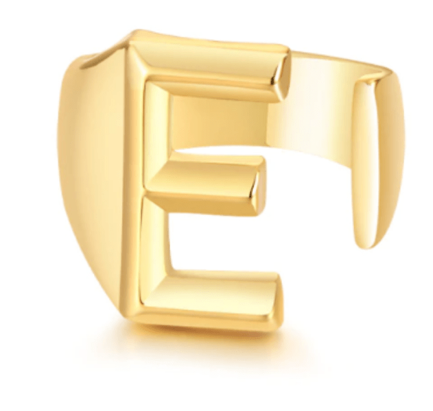 Women Gold Letter  Initial Ring