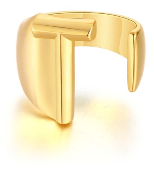 Women Gold Letter  Initial Ring