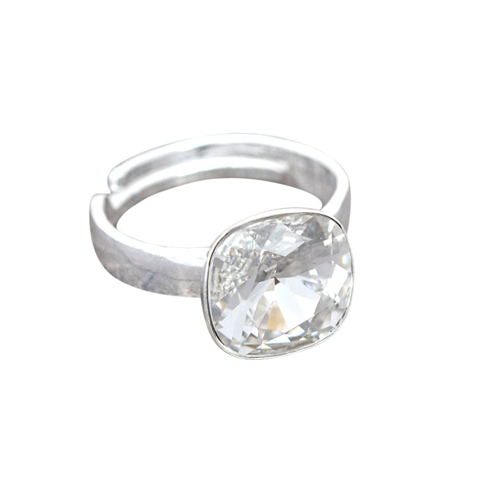 Silver Crystal Stone ring