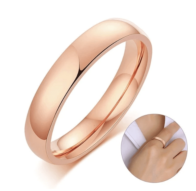 Rose Gold Wedding Band Ring for Women