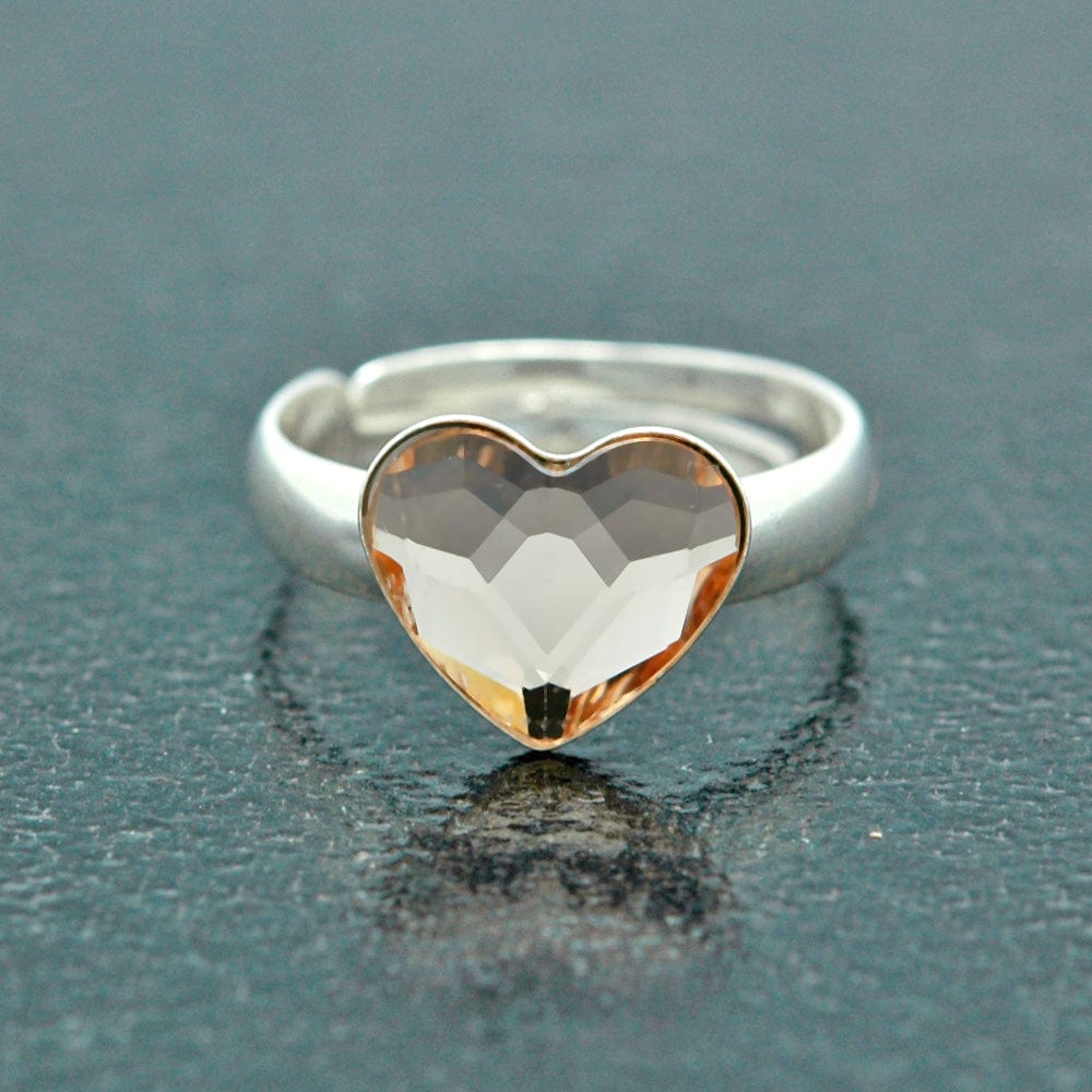 Silver Heart Light Silk Ring