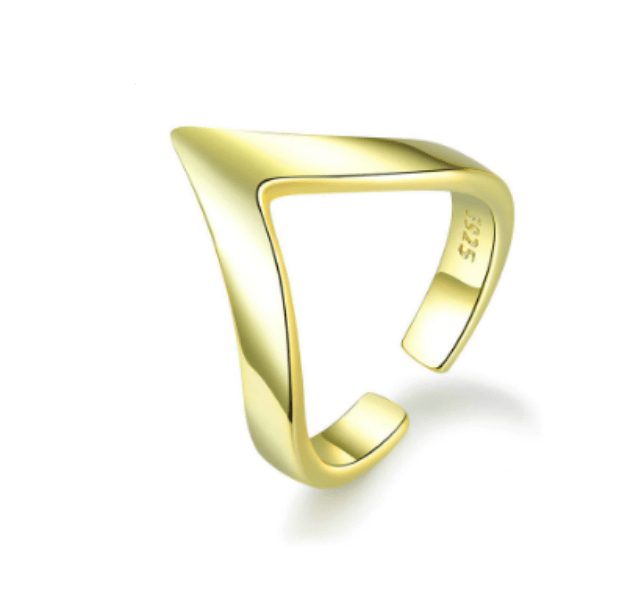 Gold Geometric Wave Ring
