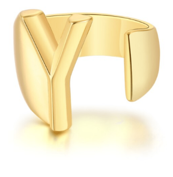 Women Gold Letter  Initial Ring