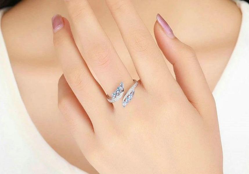 Sterling Silver Butterfly Adjustable  Engagement  Ring