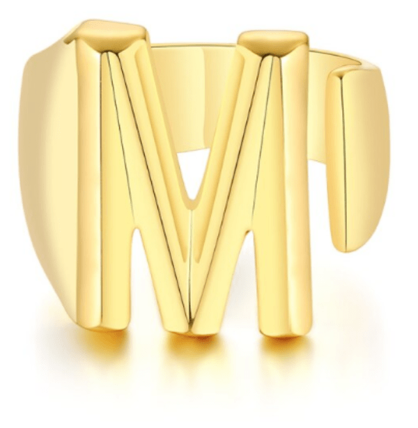 Women Gold Letter  Initial Ring