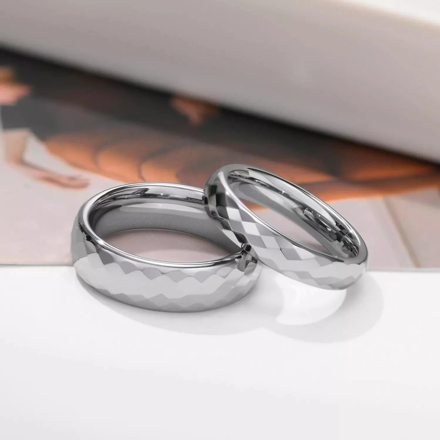 Tungsten Carbide Silver Couple Wedding Ring