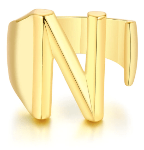 Women Gold Letter  Initial Ring