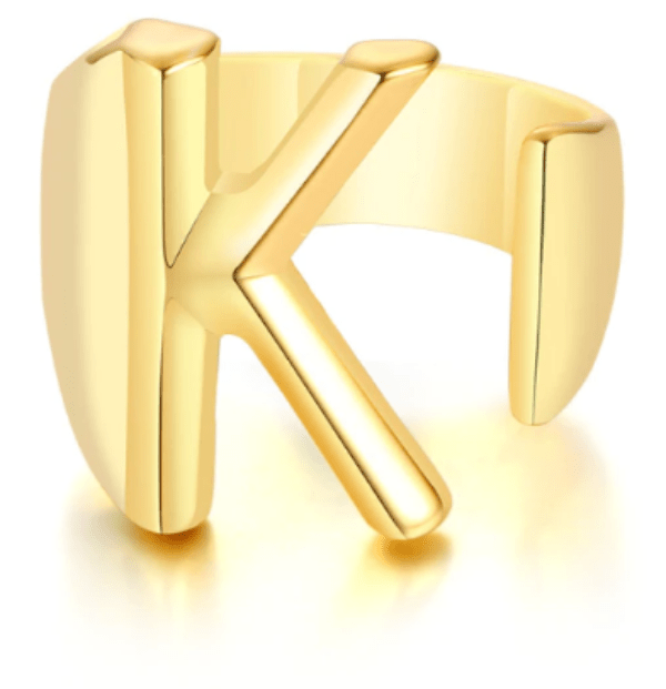 Women Gold Letter  Initial Ring