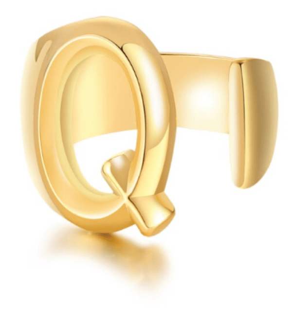 Women Gold Letter  Initial Ring