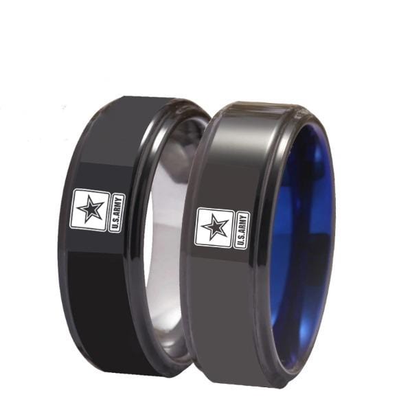 Tungsten Blue Military Ring