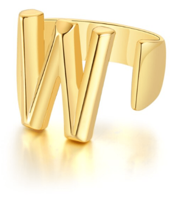 Women Gold Letter  Initial Ring