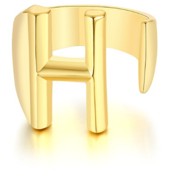 Women Gold Letter  Initial Ring