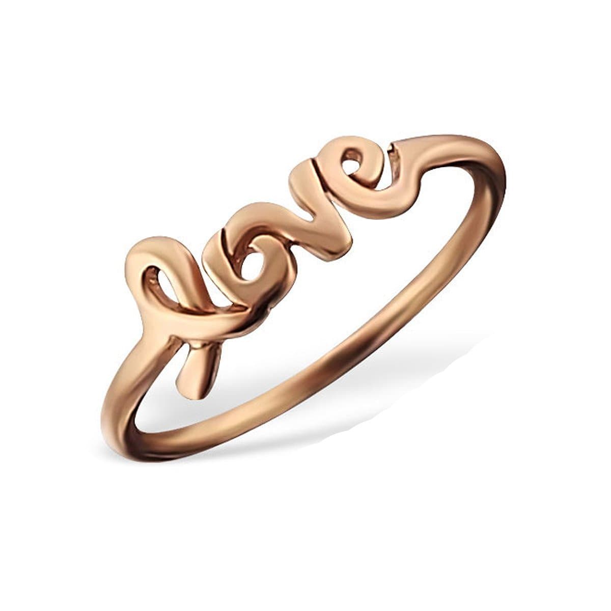 Rose Gold Silver Love Midi Ring