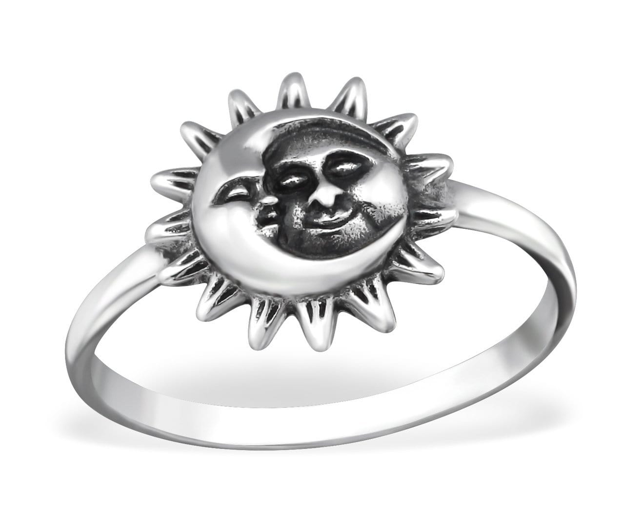 Sterling Silver Sun and Moon Ring