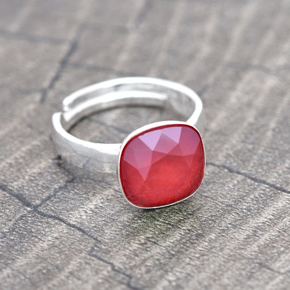 Silver Royal Red Stone ring