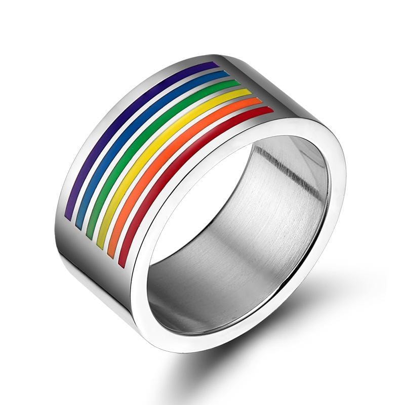 Stainless Steel LGBT Rainbow Ring