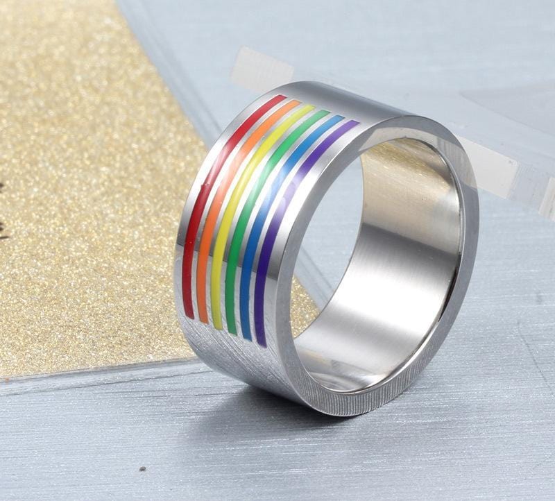 Stainless Steel LGBT Rainbow Ring