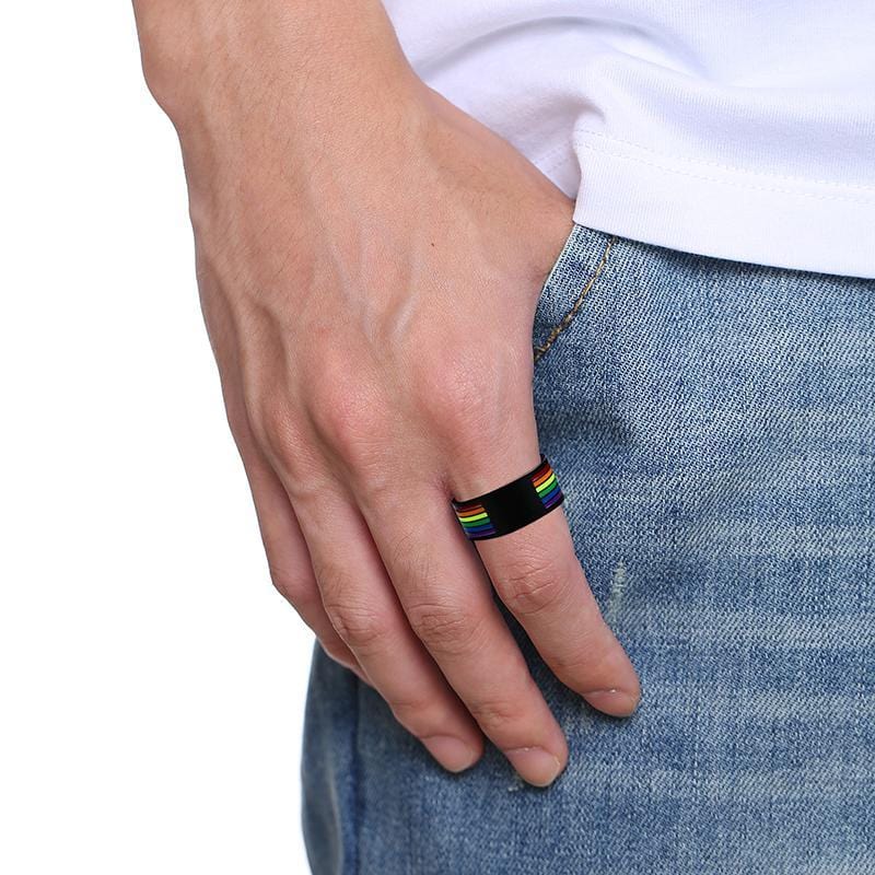 Stainless Steel Pride Rainbow Ring