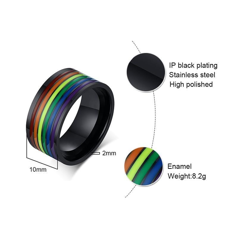 Stainless Steel Pride Rainbow Ring