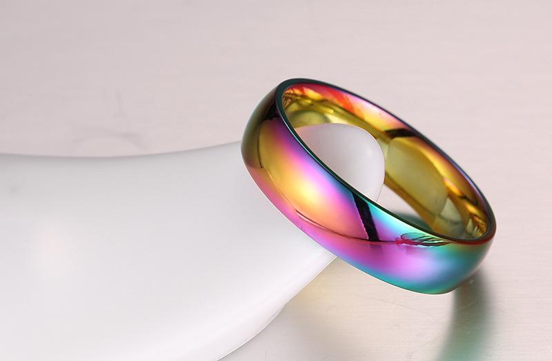 Stainless Steel Rainbow Pride Ring