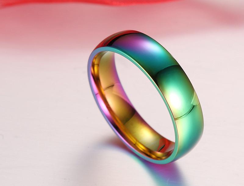 Stainless Steel Rainbow Pride Ring