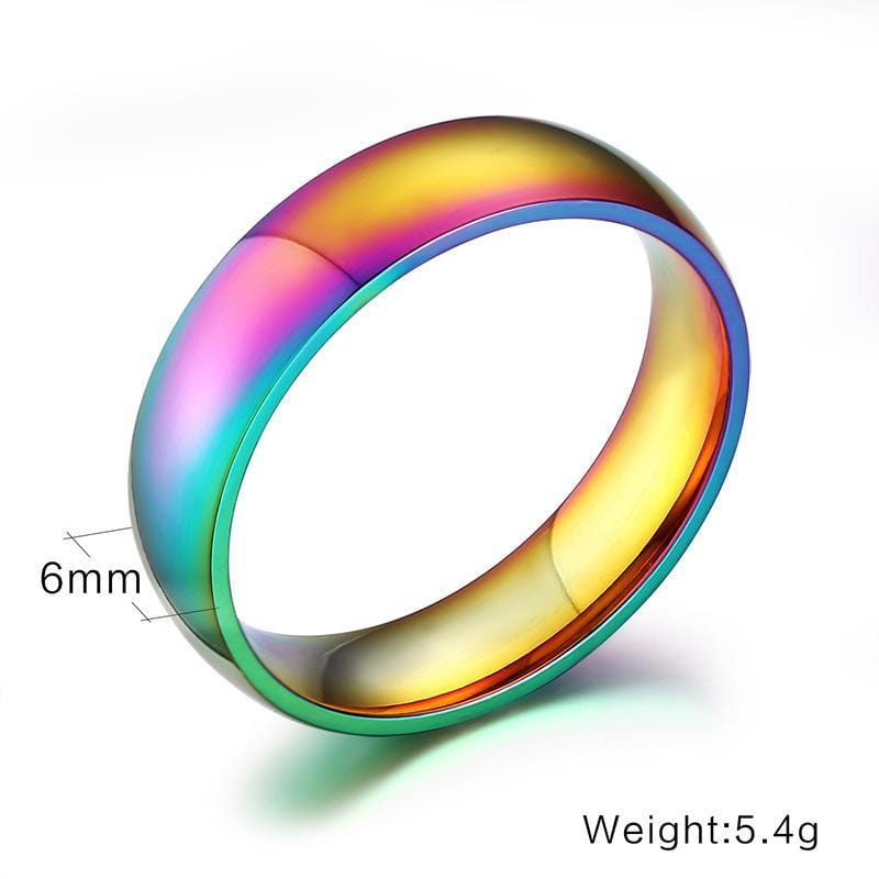 Stainless Steel Rainbow Pride Ring