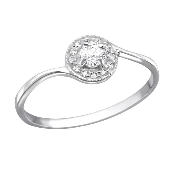 Unique Silver Ring With Cubic Zircons