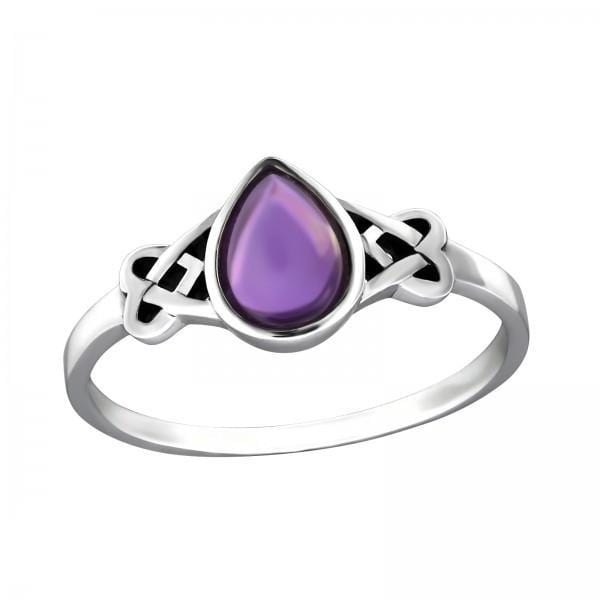 Silver Amethyst Celtic Ring