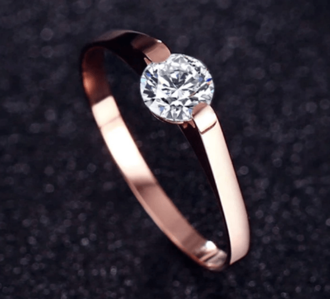 Women CZ Rose Gold Engagement ring