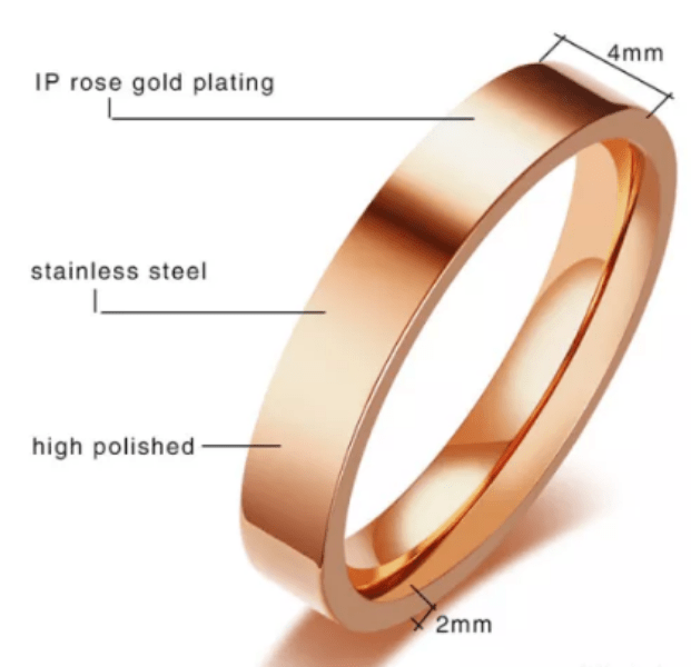 Simple Rose Gold Wedding & Engagement Ring