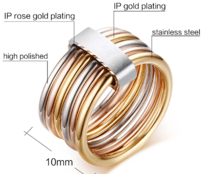 Women Interlocked 6 Band Statement Cocktail Ring