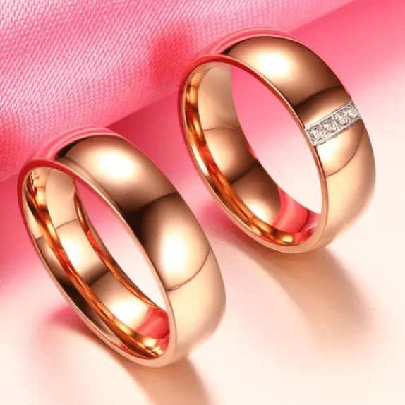 Rose Gold  Wedding Engagement Ring for Couple