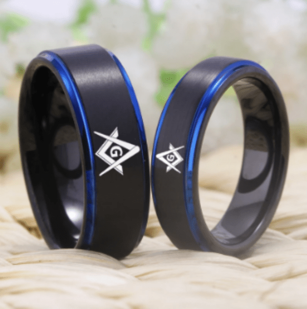 Masonic Wedding Engagement Ring for Couple