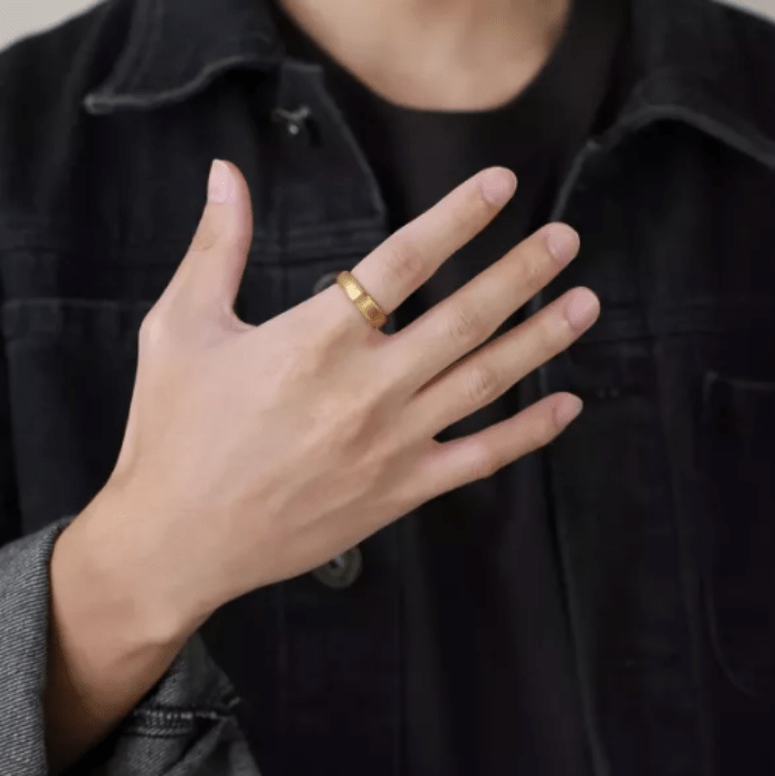 Gold Genuine Tungsten Carbide Ring