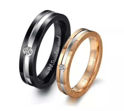 Stainless Steel Wedding Engagement Ring for Couple