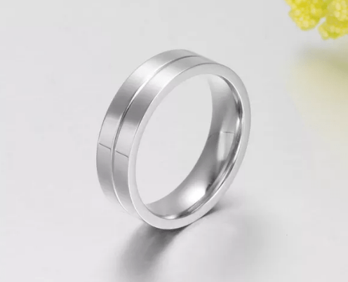 Steel 9 Stones Wedding Engagement Ring for Couple