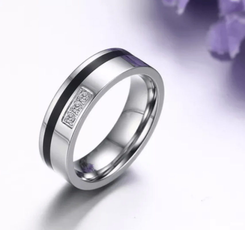 Steel Wedding Engagement Ring for Couple