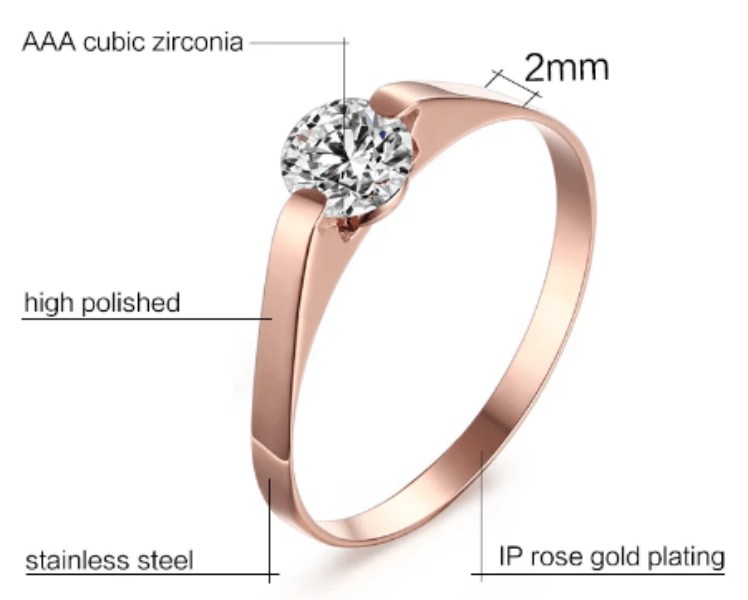 Women CZ Rose Gold Engagement ring