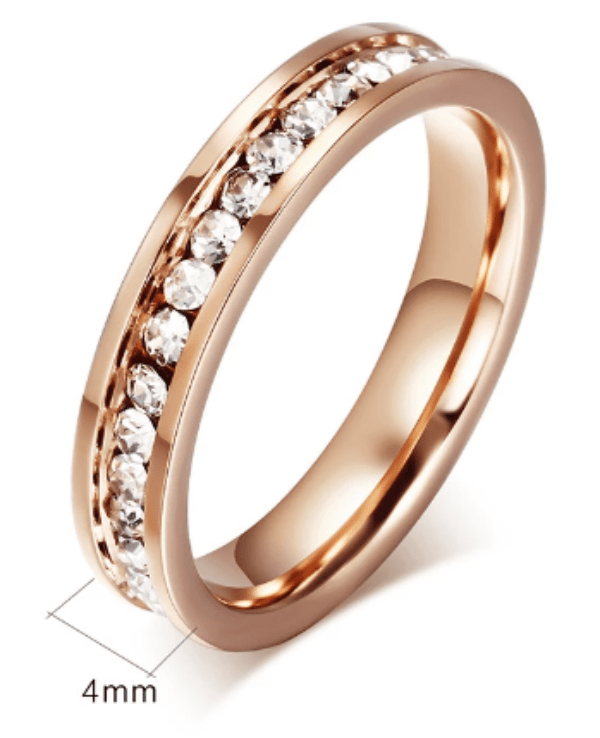 Rose Gold CZ Stones Wedding & engagement Ring for Women