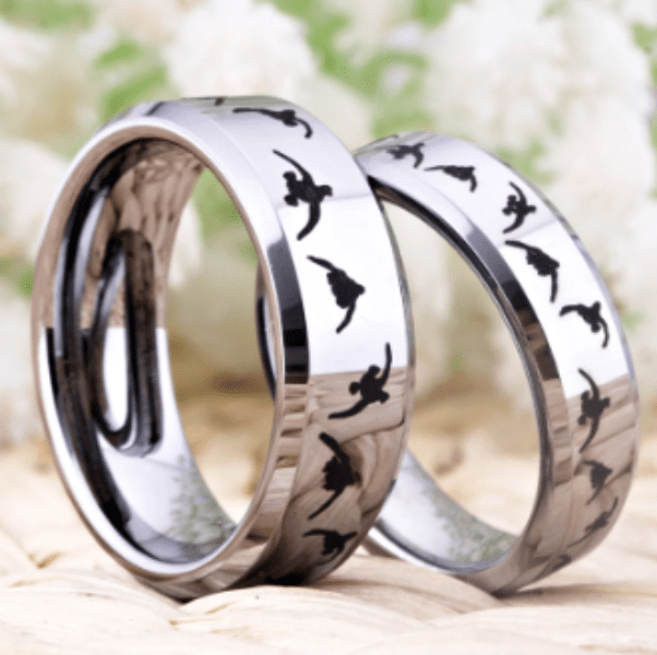 Silver Animal Engraved  Ring for Couple