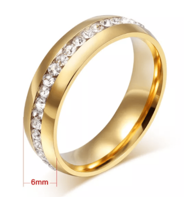 Women Gold Wedding & Engagement  Ring with Stones