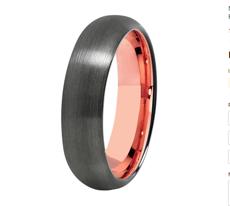 Tungsten 8mm Rose Gold Wedding Ring for Men