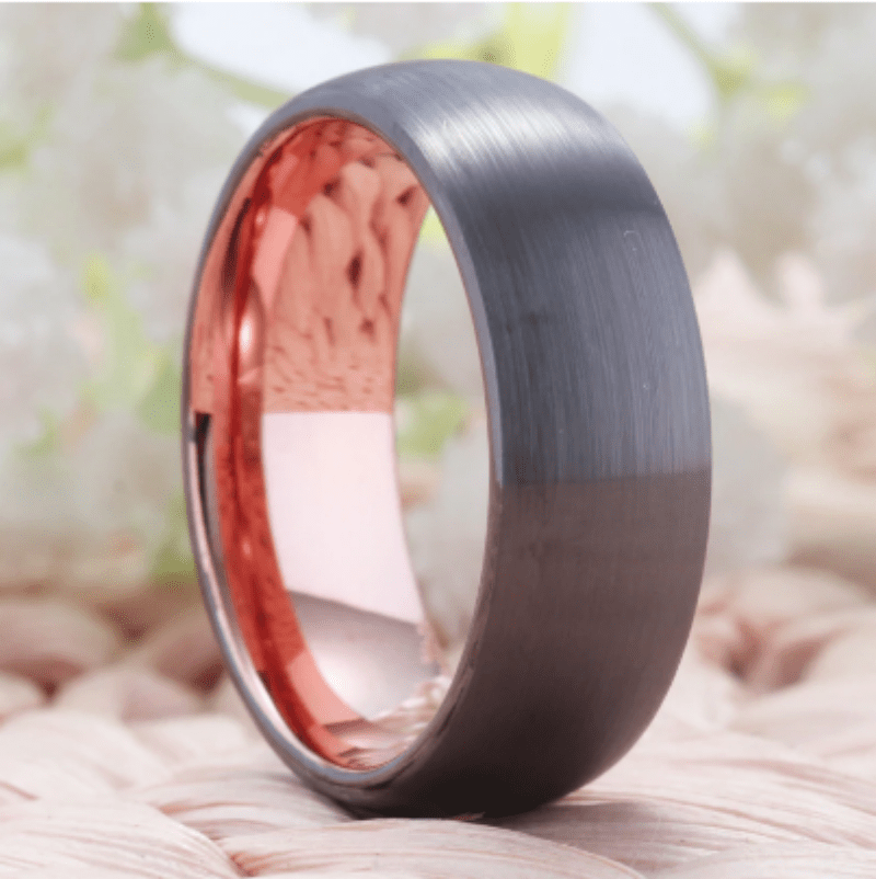 Tungsten 6mm Rose Gold Wedding Ring