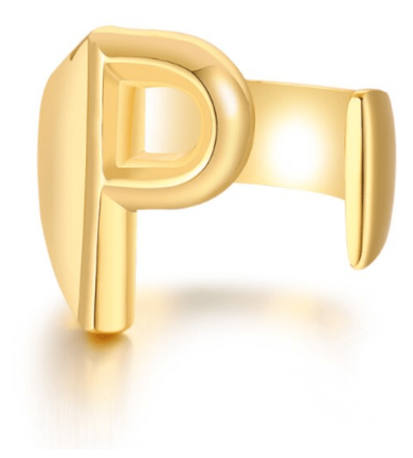 Women Gold Letter  Initial Ring