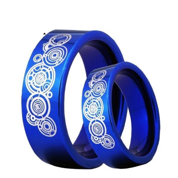 Tungsten 6mm Blue Doctor Who Wedding Bands