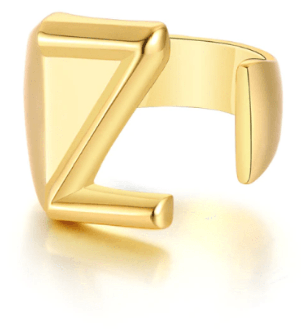 Women Gold Letter  Initial Ring