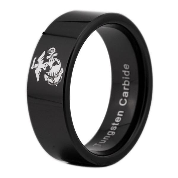 Tungsten Black Men's Army Ring