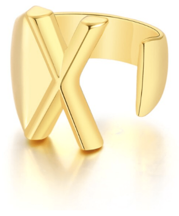 Women Gold Letter  Initial Ring