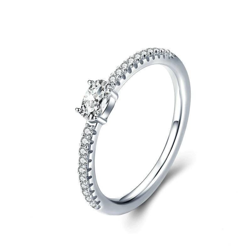 Silver CZ Engagement Ring