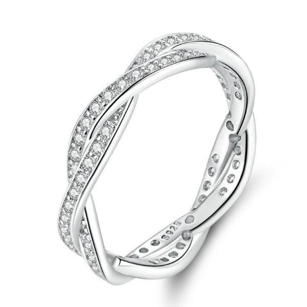 Silver Engagement and Wedding Ring